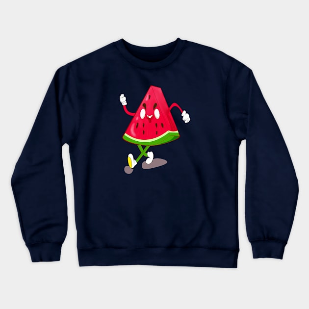 Cute Happy Watermelon Crewneck Sweatshirt by MariRiUA